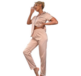 Women‘s Striped Printed Silk Satin Pyjamas