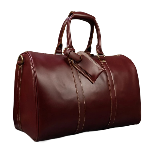 Vintage Leather Travel Duffel Bag