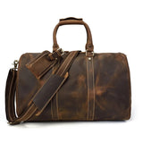Vintage Leather Travel Duffel Bag