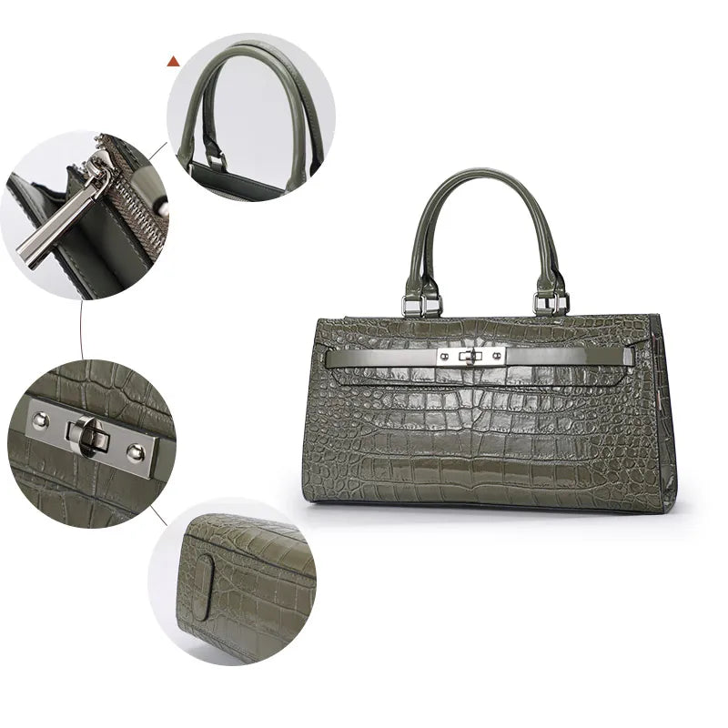 Headlayer Cowhide Crocodile Print Women's Bag