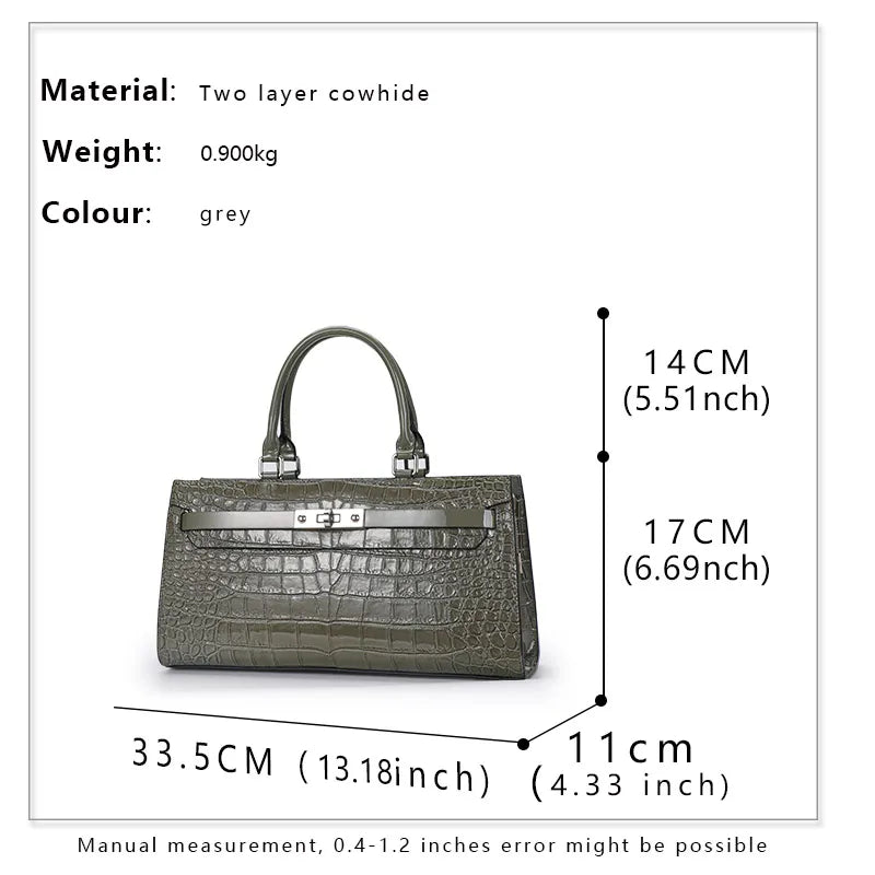 Headlayer Cowhide Crocodile Print Women's Bag