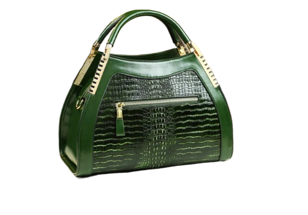 Genuine leather crocodile pattern handbag