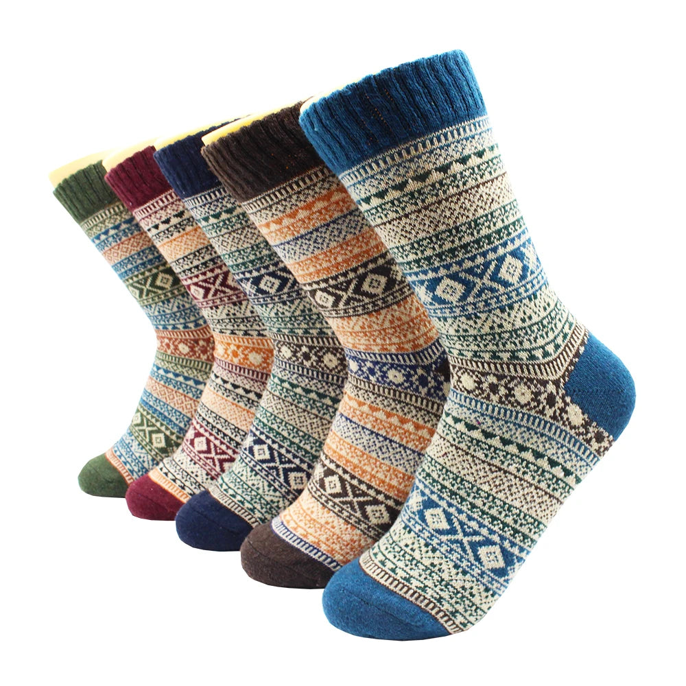 5 Pairs Unisex Thicken Wool Winter Socks