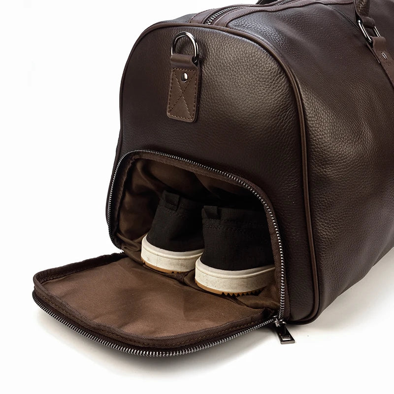 Large Capacity Genuine Soft Leather Travel Bag
