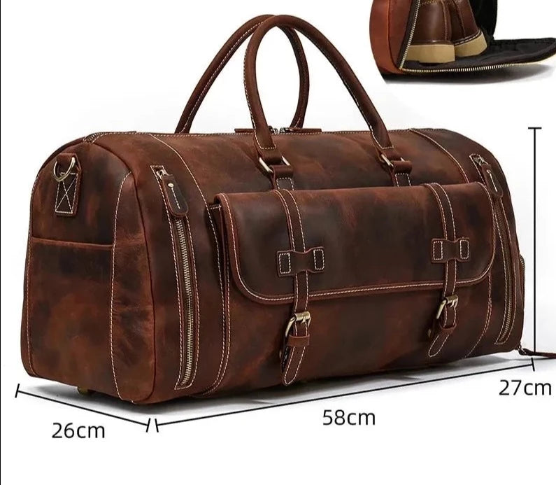 Genuine Leather Men's Business Trip Handbag