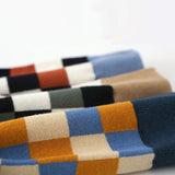 5 Pairs Mens Colourful Grid Casual Combed Cotton Socks