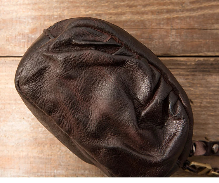 Genuine Leather Coin Purse First Layer Vegetable Tanning Leather Clutch Men And Women Card Holder Driving License Small Wallet