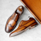 DESAI Men Shoe Genuine Leather Derby Business Dress Gentleman Classic Design Formal Brogue Carved Winter Shoes  2021 New