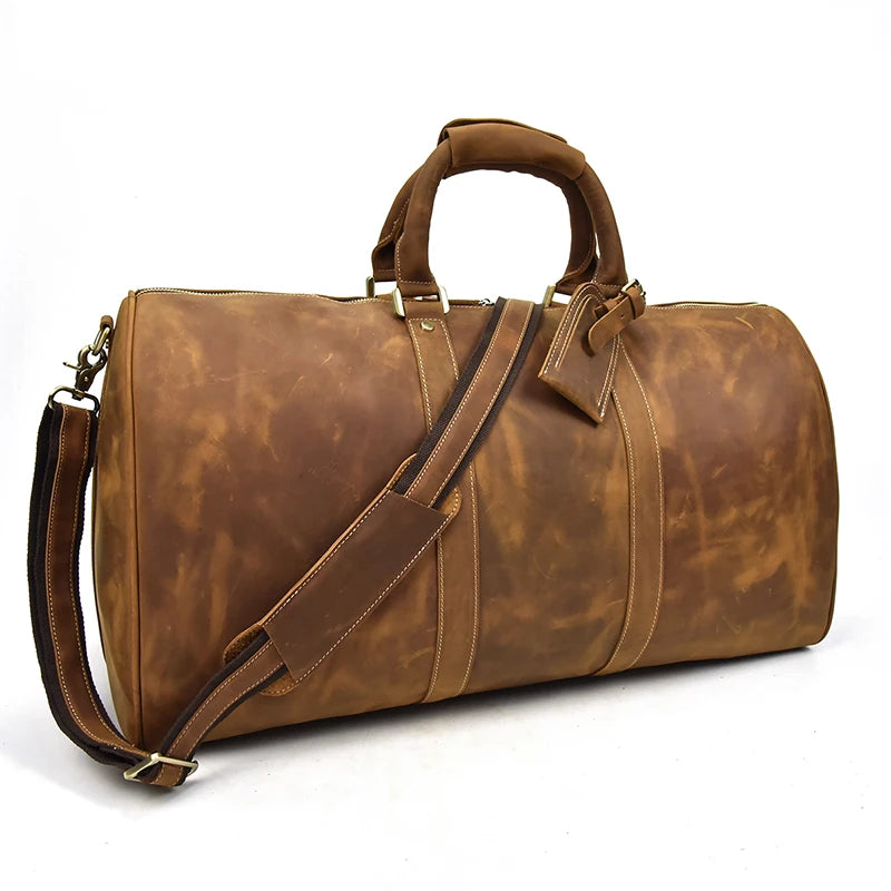 Soft Genuine Leather Travel Duffle Luggage Bag