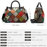 WESTAL Women's Genuine Leather Handbag Large Bag for Women's Shoulder Bags Patchwork Designer Leather Bag Women Totes Bags 203