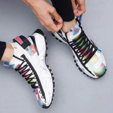 ADBOOV High Fashion Sneakers Men Knit Upper Breathable Men Casual Shoes Chunky Sneakers Trainers