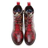 Genuine Leather Mixed Colors Ankle Boots