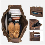 Durable Genuine Leather Men's Travel Bag