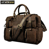 Retro crazy horse leather Men Fashion Handbag Business Briefcase Commercia Document Laptop Case Male Attache Portfolio Bag 3061
