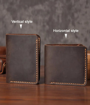 Genuine Leather Vintage Stitch Detail Men Wallet