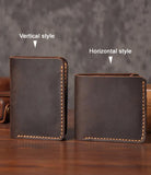 Genuine Leather Vintage Stitch Detail Men Wallet