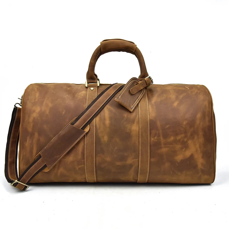 Soft Genuine Leather Travel Duffle Luggage Bag