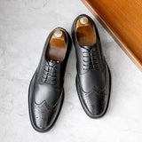 DESAI Men Shoe Genuine Leather Derby Business Dress Gentleman Classic Design Formal Brogue Carved Winter Shoes  2021 New