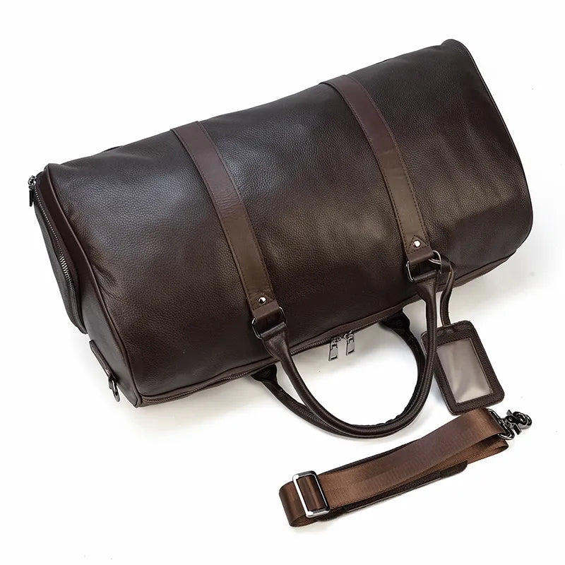 Large Capacity Genuine Soft Leather Travel Bag