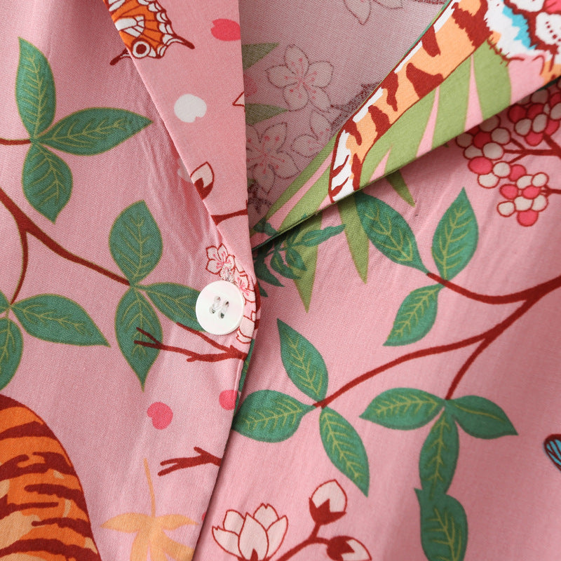 Ladies Animals Print Cotton Pyjamas Comfortable Sleepwear