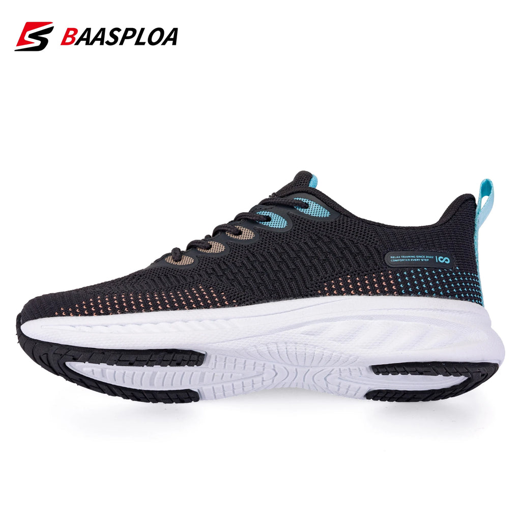 Baasploa 2022 Spring New Women Fashion Shoes Comfortable Knit Sport Shoes Female Lightweight Wear-Resistant Shoes