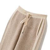 BELIARST 2023 Autumn Winter Thickened Women's High Waist Small Leggings Fashion Color Contrast Knitted Pants 100% Merino Wool