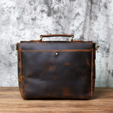 Retro Leather Men's Handbag Top Layer Leather Horizontal Computer Bag Crazy Horse Leather Men Casual Shoulder Messenger Bag NZPJ