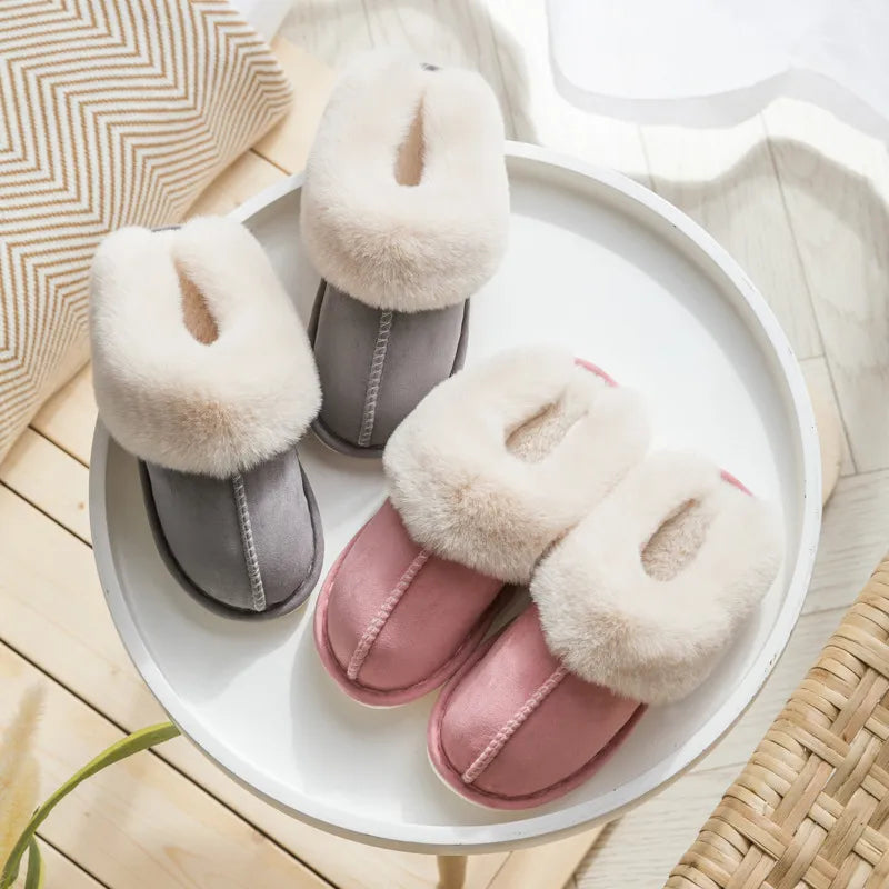 Warm Luxury Faux Suede Plush Slippers