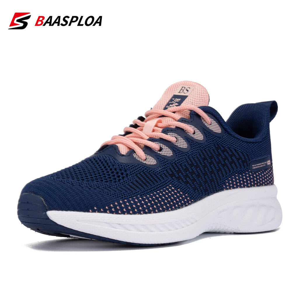 Baasploa 2022 Spring New Women Fashion Shoes Comfortable Knit Sport Shoes Female Lightweight Wear-Resistant Shoes