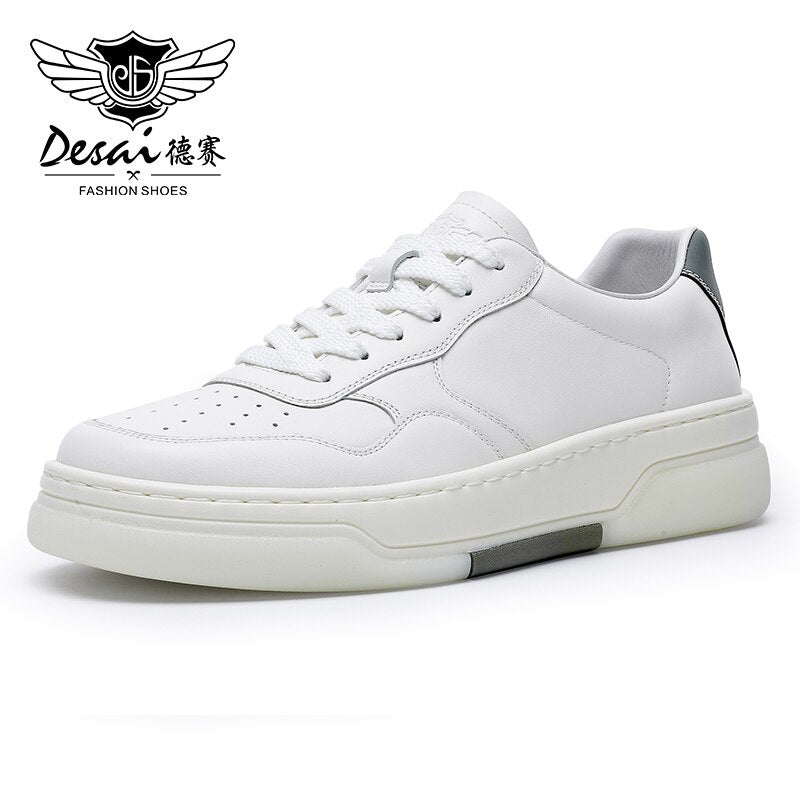 DESAI Full Grain Leather Men Shoes Soft Bottom Casual Sneaker For Men Business Worker Breath 2023 Designer Fashion