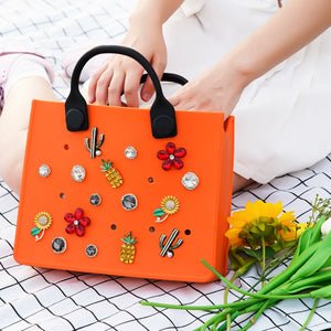 The Orange Guy Travel Tote Bag for Women Casual Beach Bag EVA Hole Fit Charm Fashion Storage Handbag Waterproof Outdoor Girl