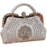 Luxury Diamonds Leather Handbag