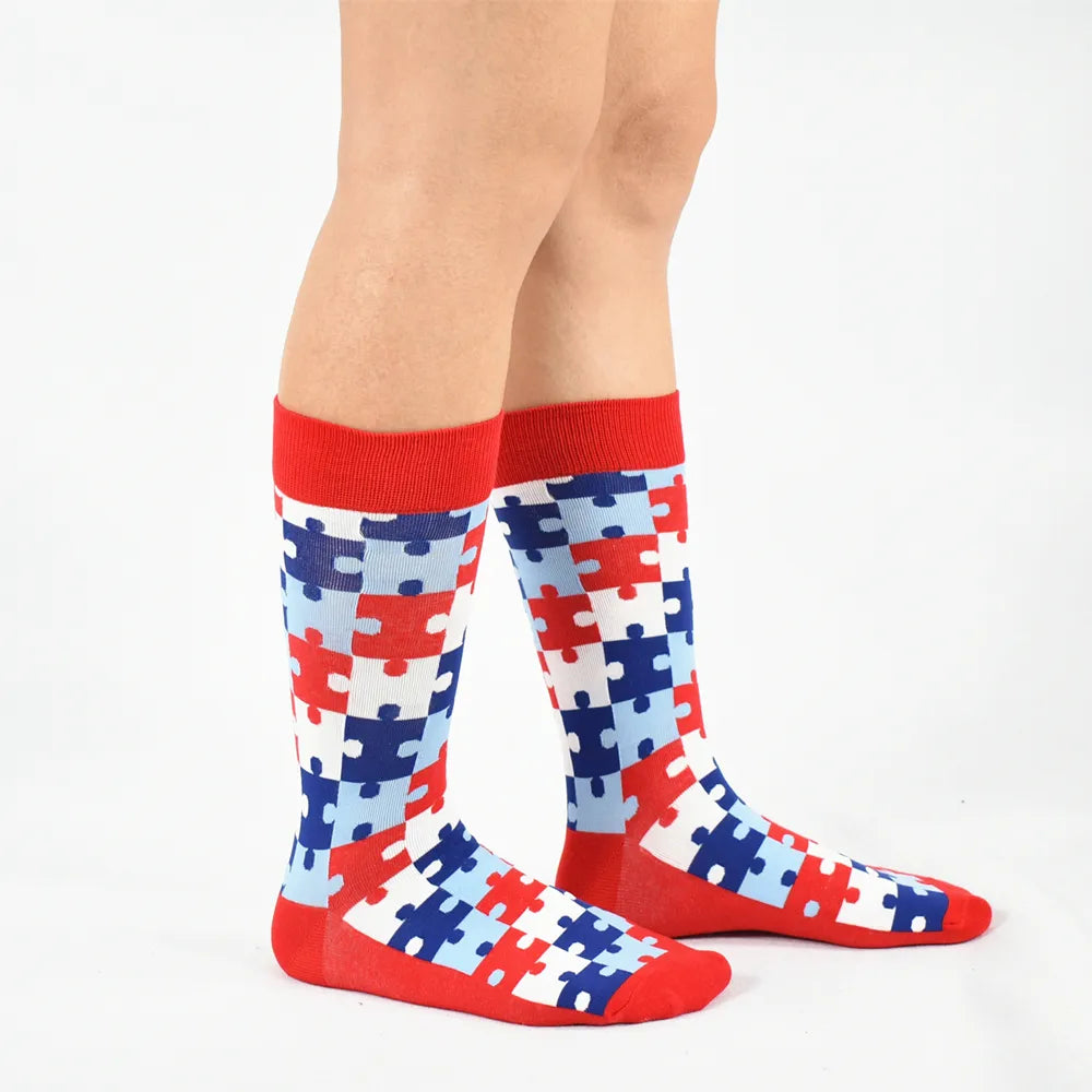 5 Pairs Men's Cotton Colourful Pattern Fashion Socks