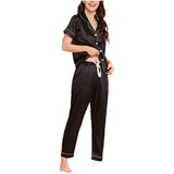 Women‘s Striped Printed Silk Satin Pyjamas