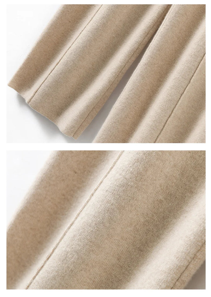 2023 New Autumn and Winter  Women Cashmere Fashion Pants Knitted Loose Cashmere Women Pants Women