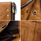 Multi functional Double Zipper Men's Wallet