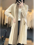 Cashmere Scarf Collar Cardigan Loose Knitted Robe