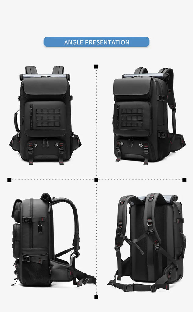 Men travel backpack 50L hiking trekking backpack waterproof  17 inch Laptop Backpack Business Backpack with Separate Shoe Bag