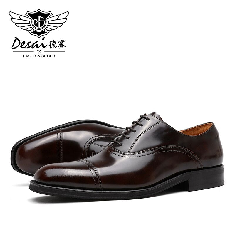 DESAI Men Shoes Brand Oxfords Genuine Leather Italian Business Classic Formal Men Dress Shoes For Men New Design Footwear
