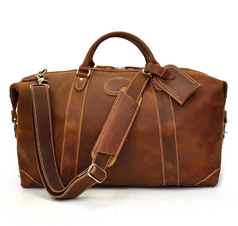 Large Genuine Leather Men Travel Bag