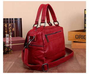 MJ Women Handbags Genuine Leather Female Real Leather Shoulder Bags Versatile Solid Large Capacity Ladies Tote Crossbody Bag