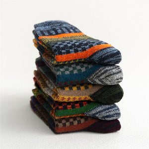 5 Pairs Men Sheep's Wool Colourful Fashion Socks