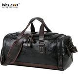 Men Quality Leather Travel Bags Carry on Luggage Bag Men Duffel Bags Handbag Casual Traveling Tote Large Weekend Bag Hot XA631ZC