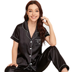 Women‘s Striped Printed Silk Satin Pyjamas