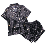 Women‘s Striped Printed Silk Satin Pyjamas