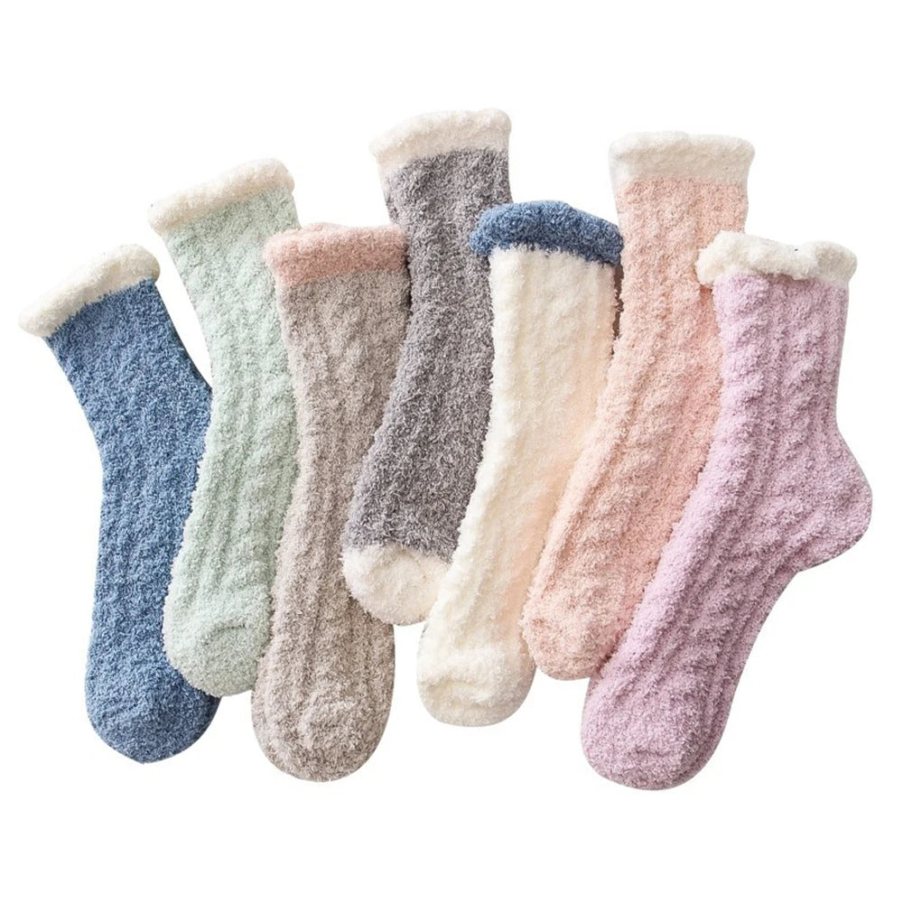 Women Winter Warm Fleece Socks 5 Pairs