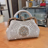 Luxury Diamonds Leather Handbag