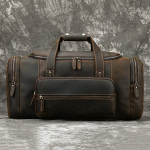Men's Genuine Leather Large Capacity Duffle Bag