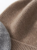 Cashmere Knit Beanie Thick Soft Ribbed Wool Hat