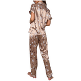 Women‘s Striped Printed Silk Satin Pyjamas